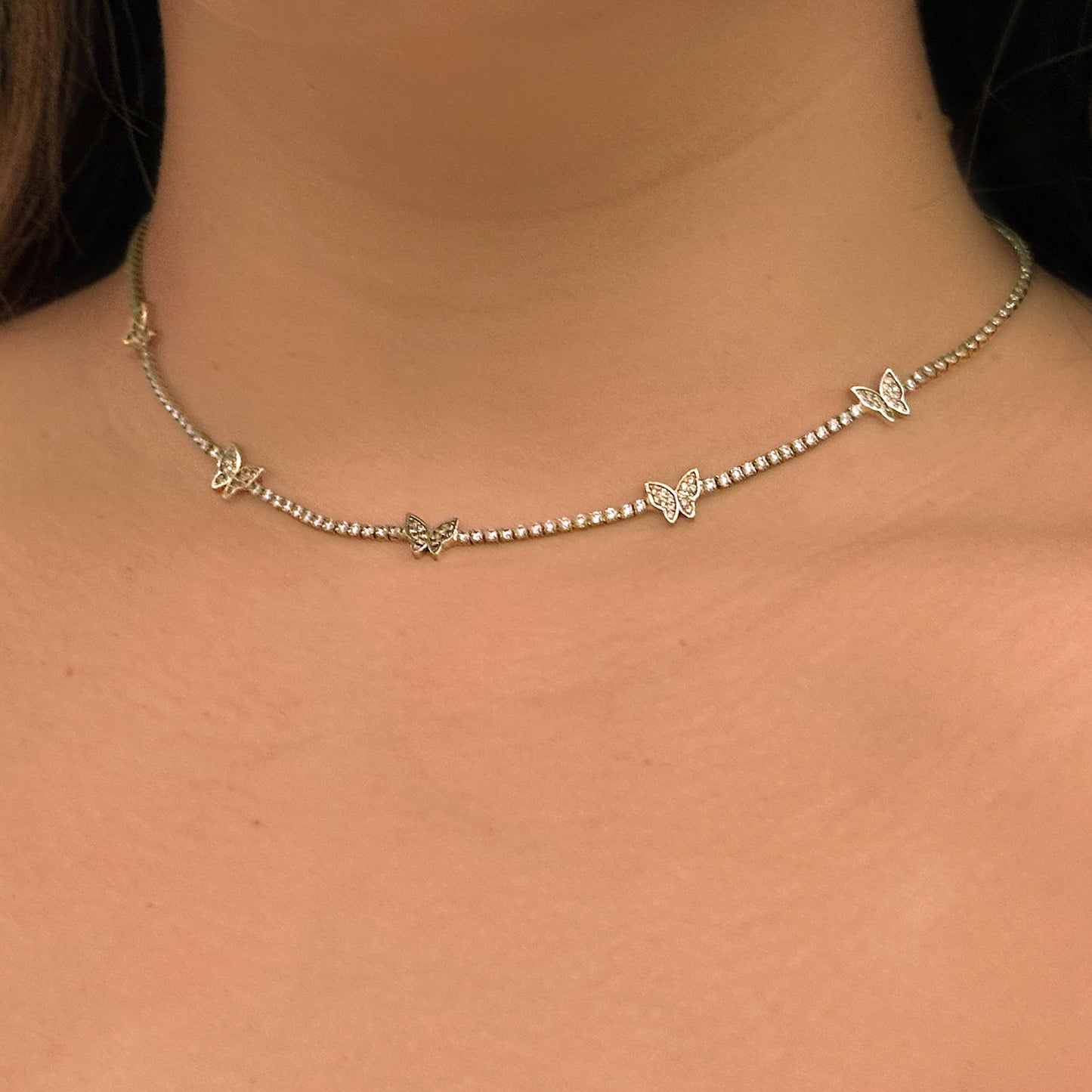 Butterfly Tennis Necklace (18k Gold Plated)