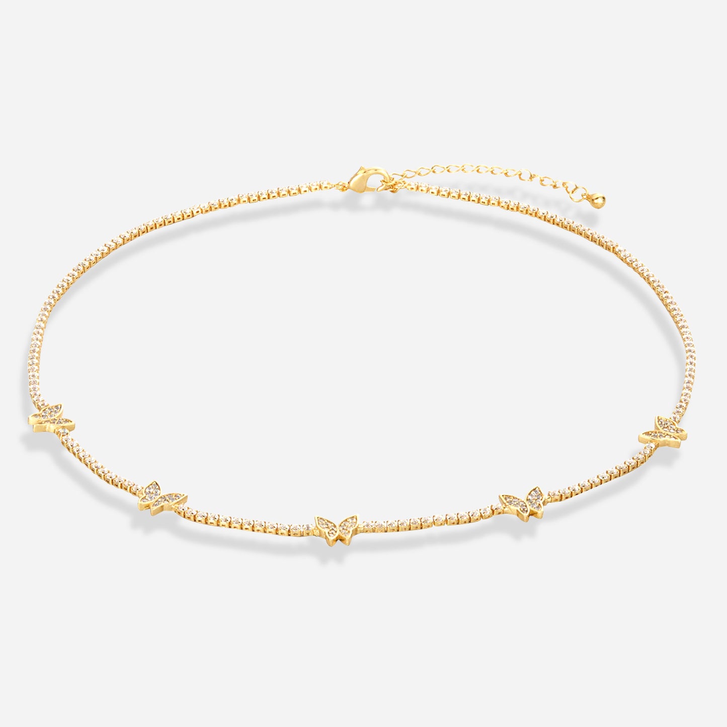 Butterfly Tennis Necklace (18k Gold Plated)