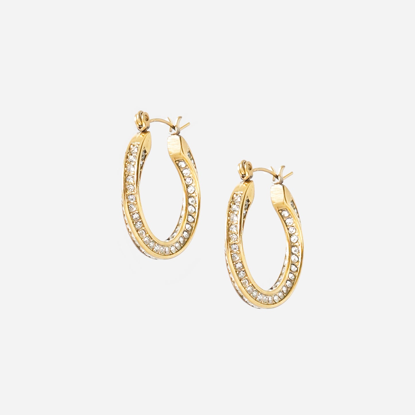 Pavé CZ Hoop Earrings (18k Gold Plated)