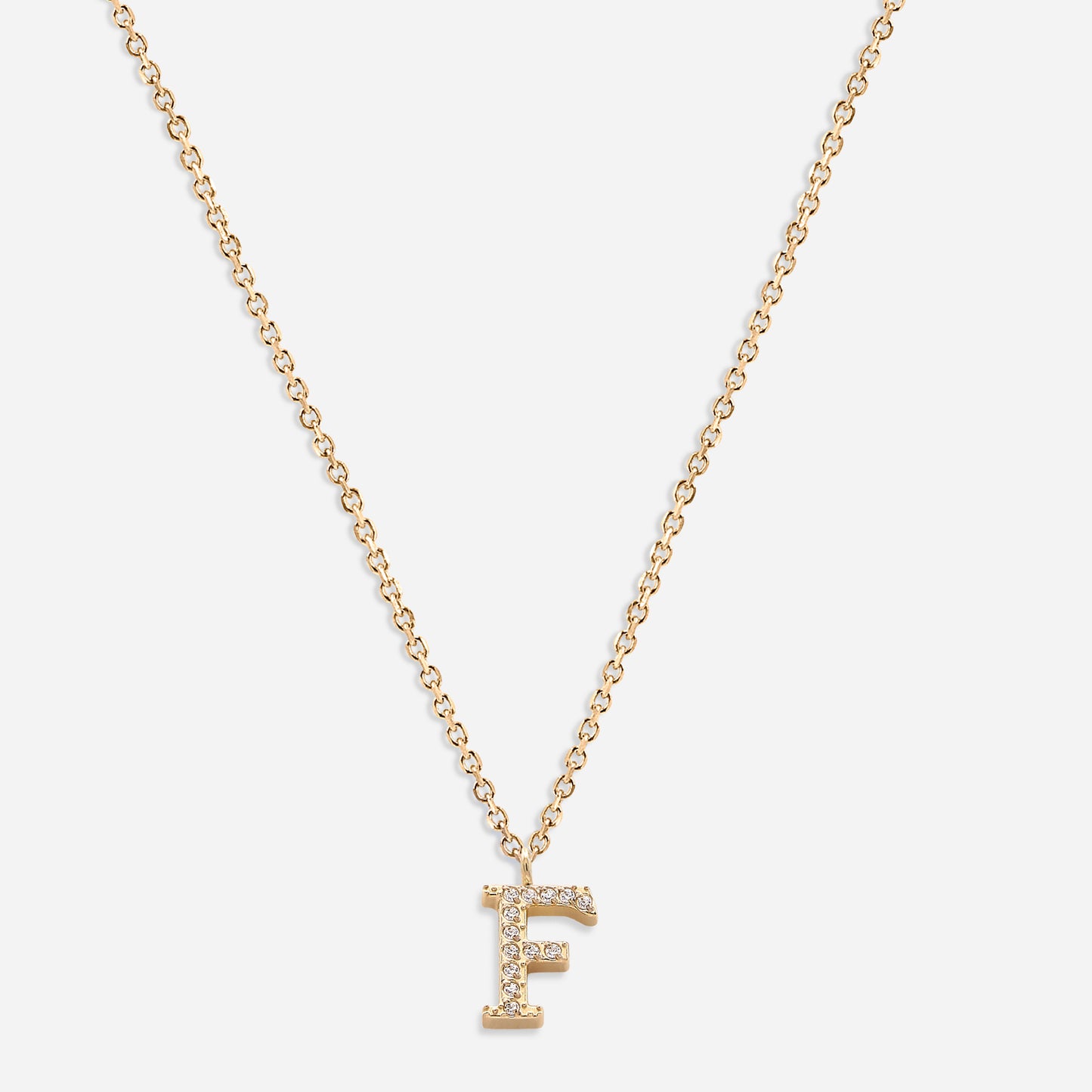 Iced Initial Necklace (18k Gold Plated)