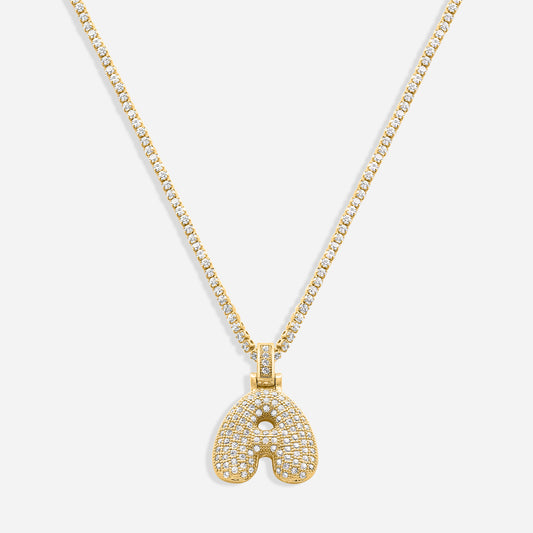 Chunky Initial Necklace and Pendant (18k Gold Plated)