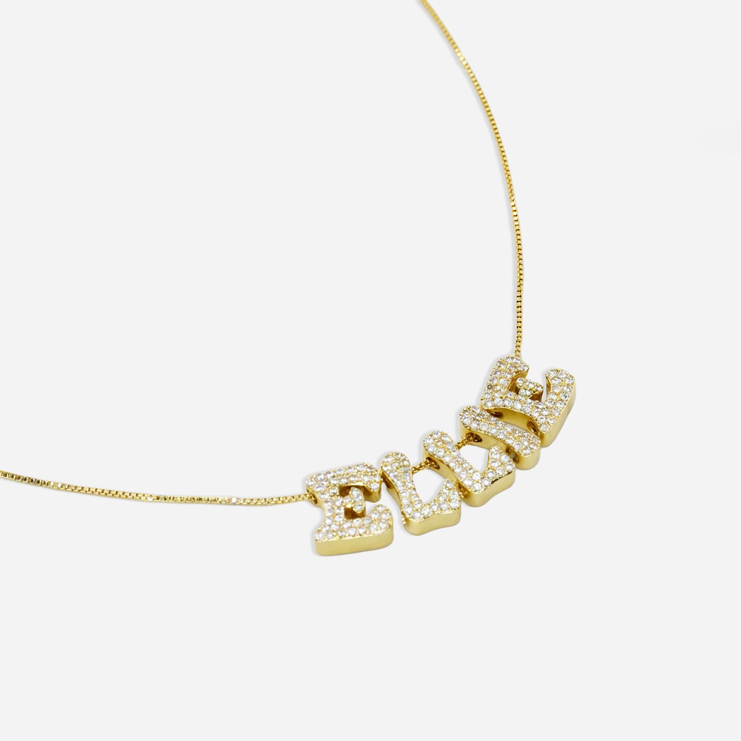 Personalised Ice Name Necklace (18k Gold Plated)