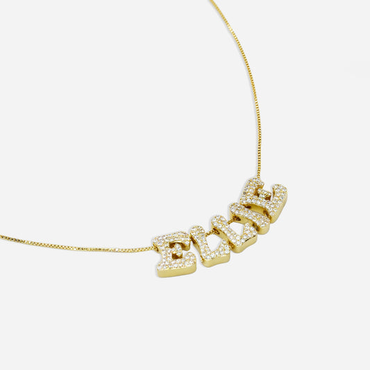 Personalised Ice Name Necklace (18k Gold Plated)