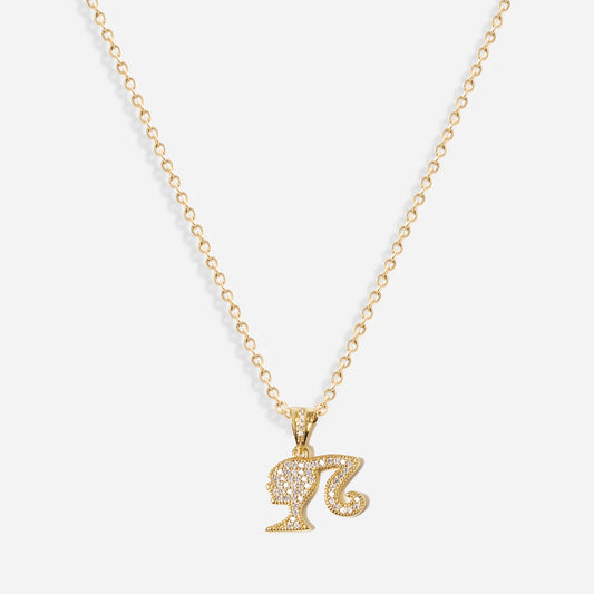 Iced Mini Barbie Necklace (18k Gold Plated)