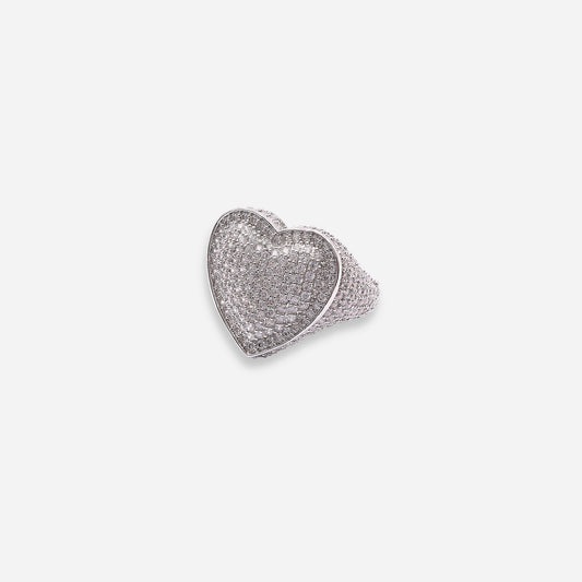 Iced Heart Ring (Silver)