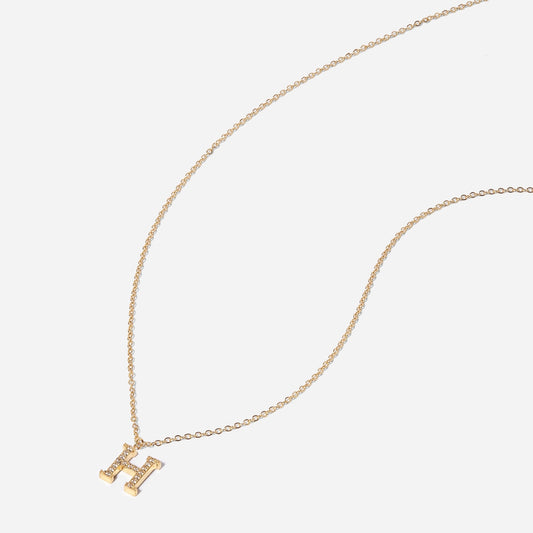 Iced Initial Necklace (18k Gold Plated)