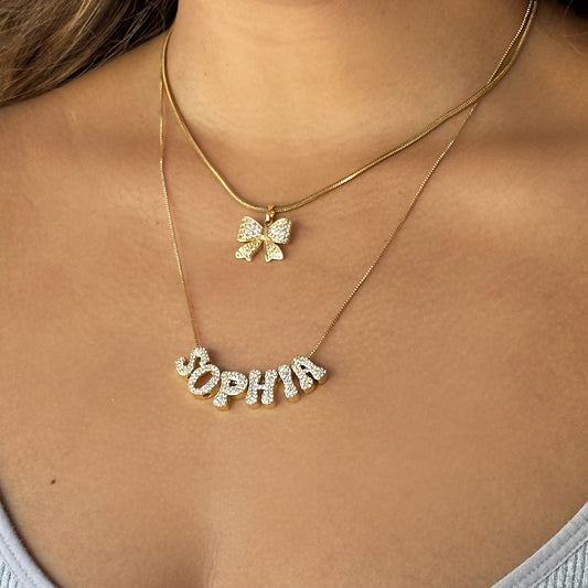 Personalised Ice Name Necklace (18k Gold Plated)