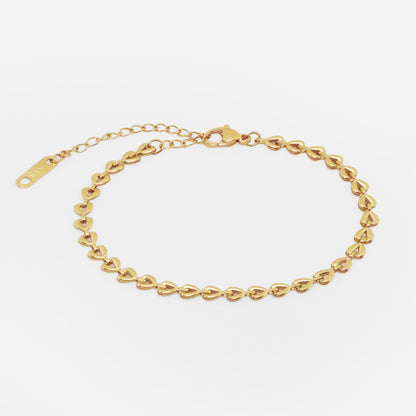 Heart Chain Bracelet (18k Gold Plated)