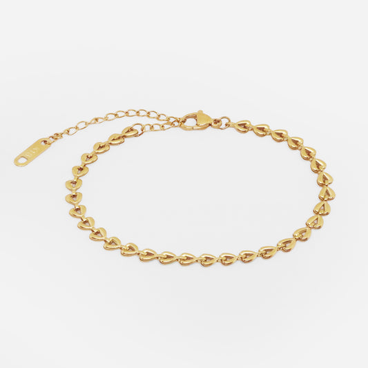 Heart Chain Bracelet (18k Gold Plated)