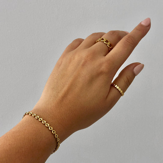 Heart Chain Bracelet (18k Gold Plated)