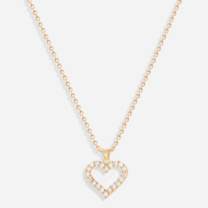 Iced Heart Necklace (18k Gold Plated)