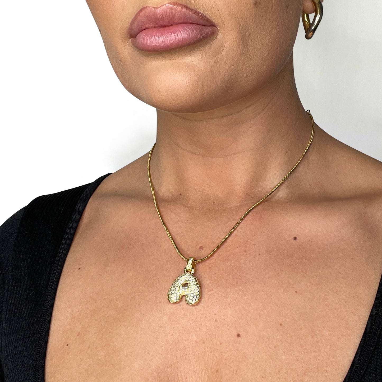 Chunky Initial Necklace and Pendant (18k Gold Plated)