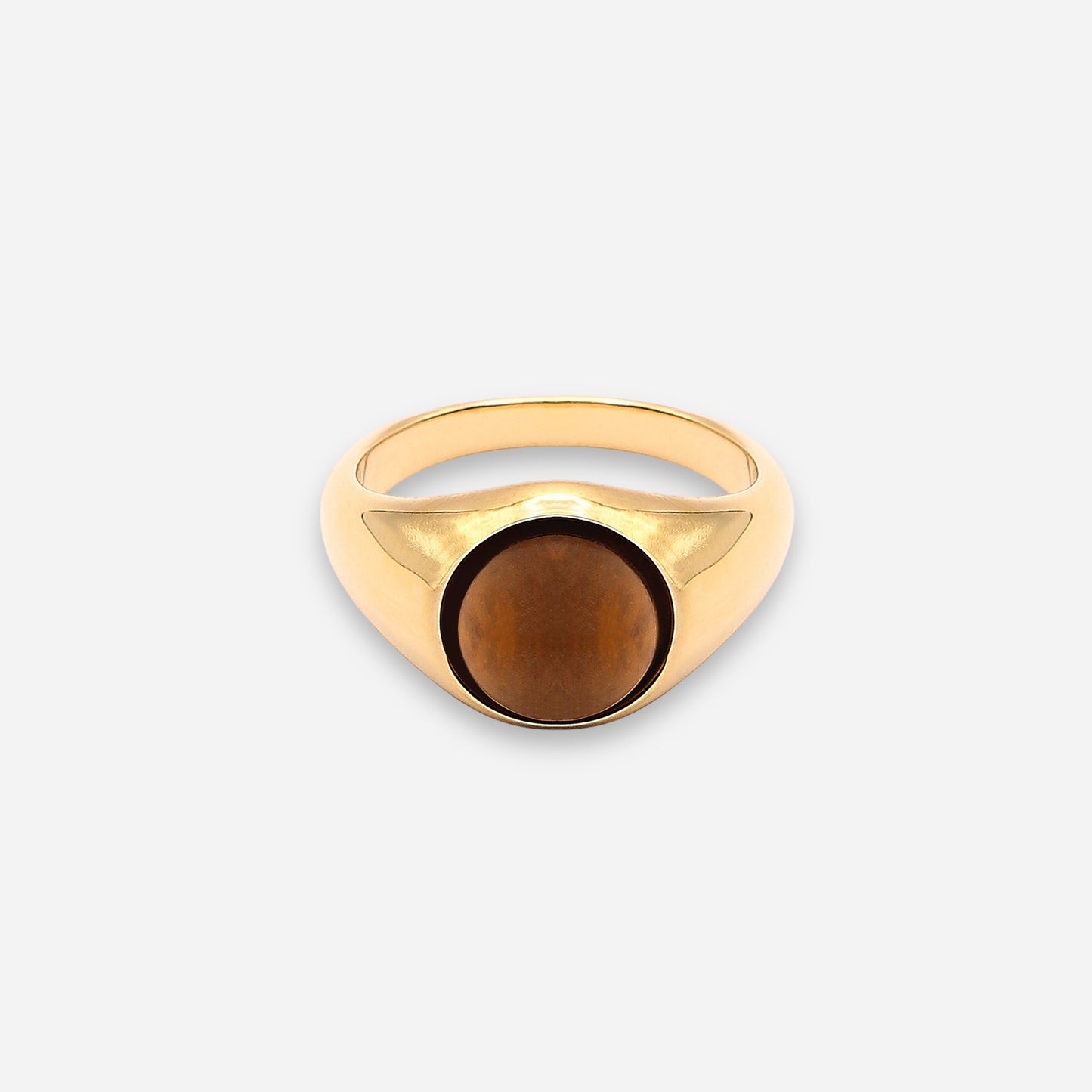 Tiger's Eye Gemstone Ring (18k Gold Plated)