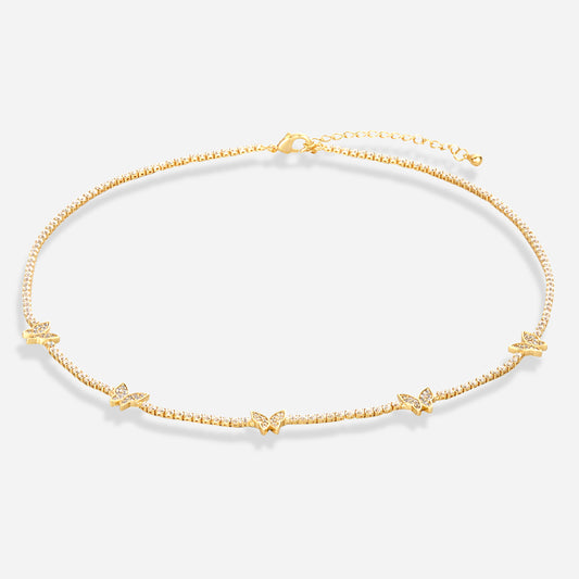 Butterfly Tennis Necklace (18k Gold Plated)