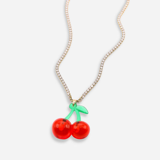 Red Cherry Pendant and Necklace