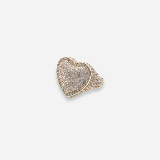 Iced Heart Ring (18k Gold Plated)