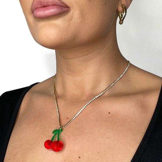 Red Cherry Pendant and Necklace