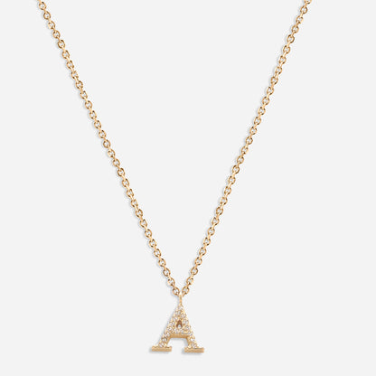 Iced Initial Necklace (18k Gold Plated)