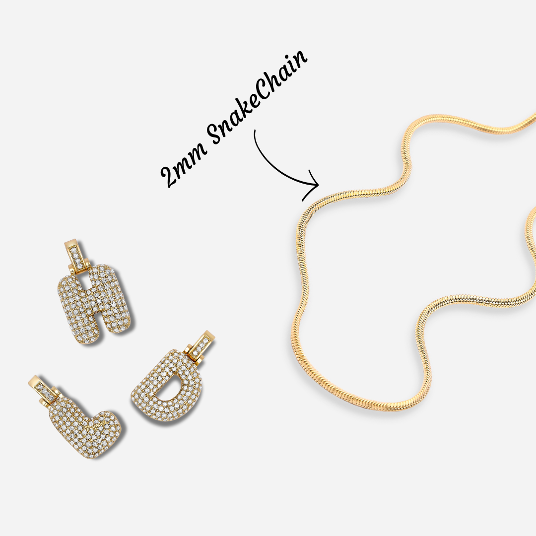 Chunky Initial Necklace and Pendant (18k Gold Plated)