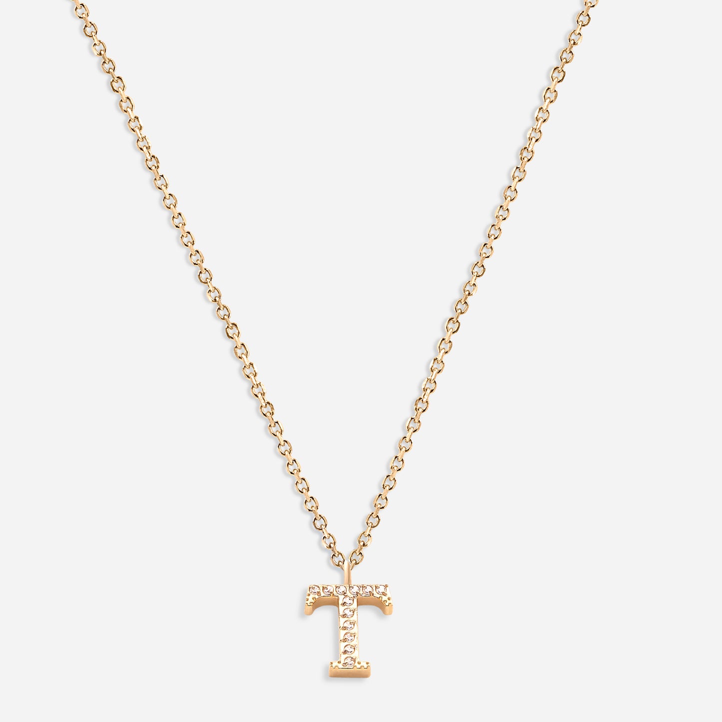 Iced Initial Necklace (18k Gold Plated)