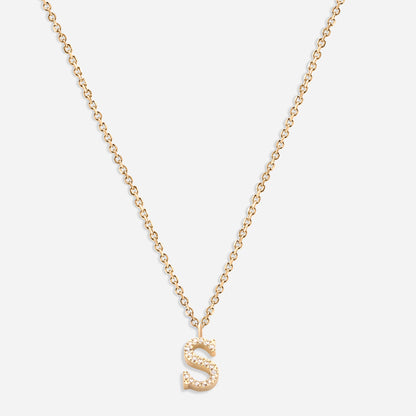 Iced Initial Necklace (18k Gold Plated)