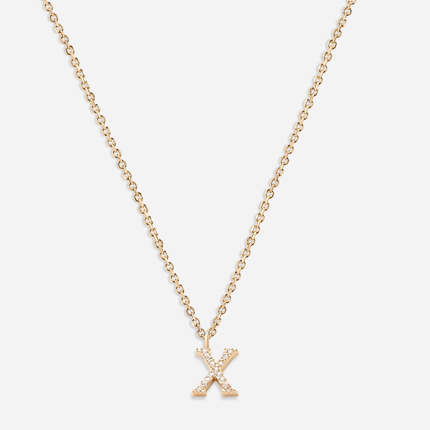 Iced Initial Necklace (18k Gold Plated)