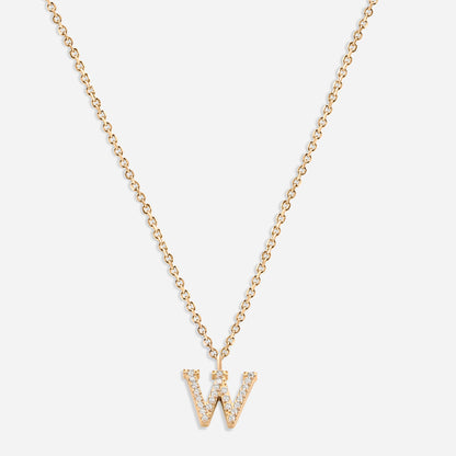 Iced Initial Necklace (18k Gold Plated)