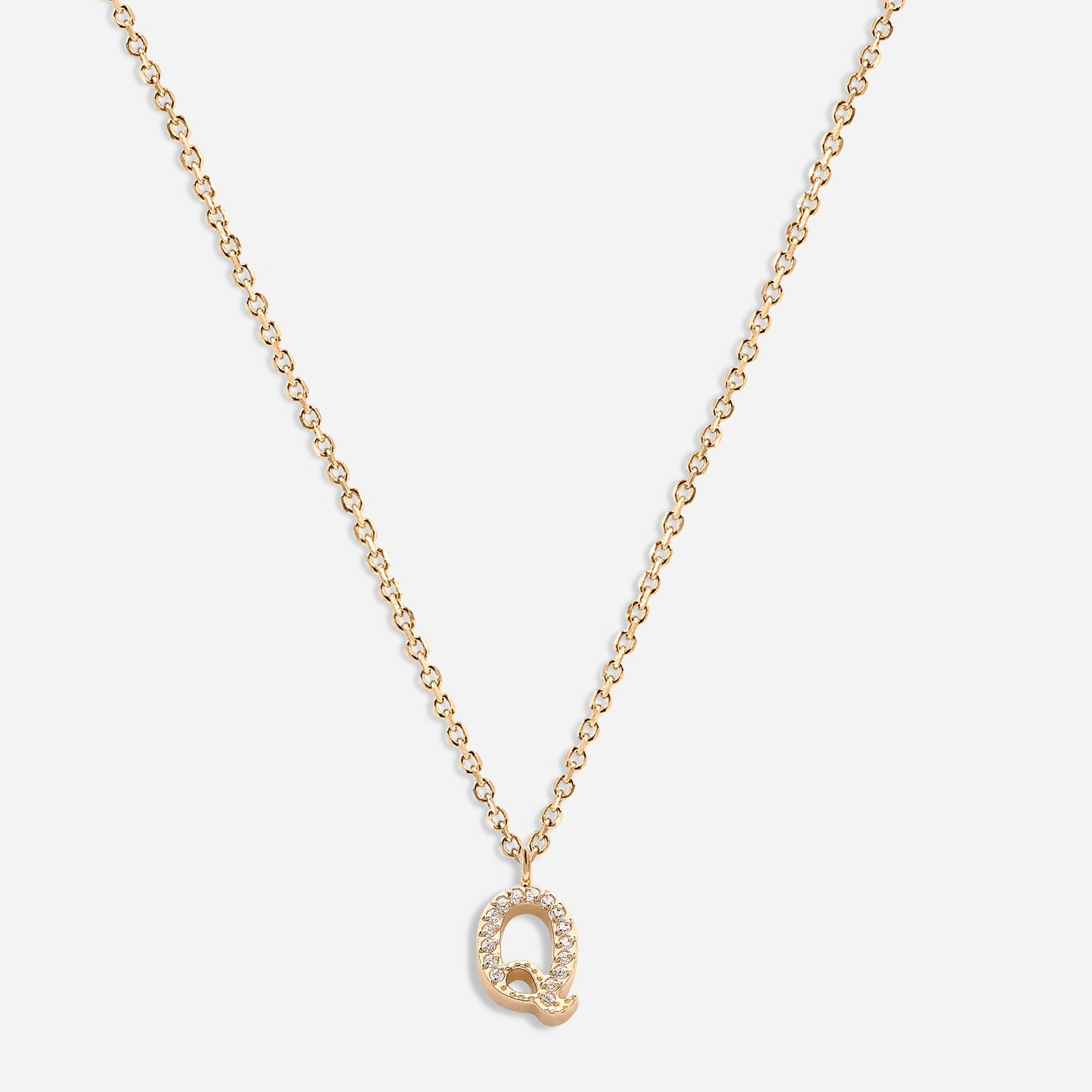 Iced Initial Necklace (18k Gold Plated)