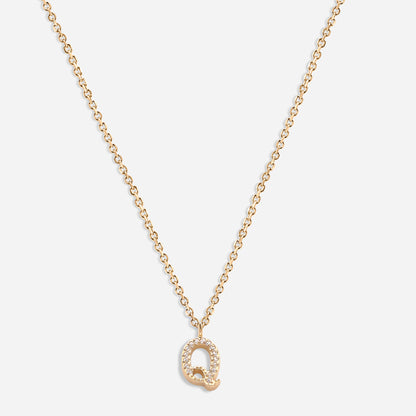 Iced Initial Necklace (18k Gold Plated)