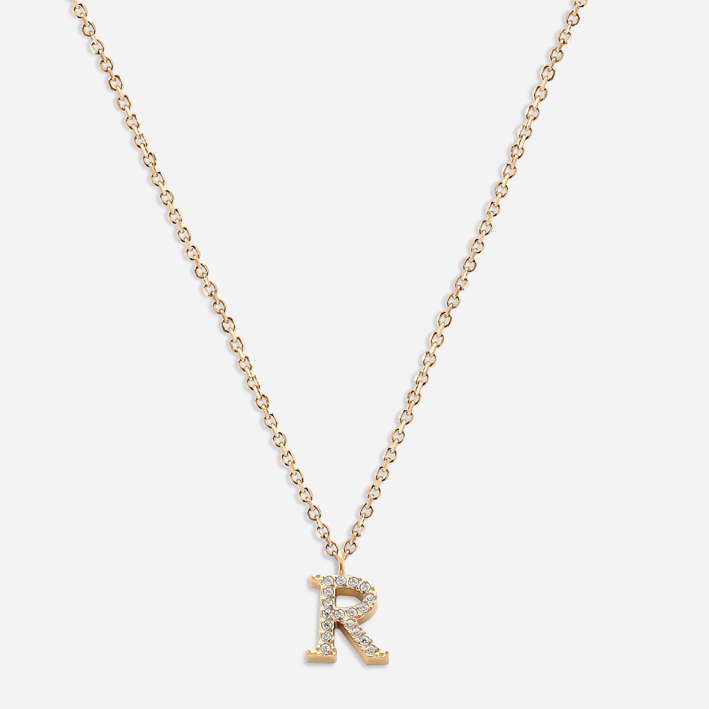 Iced Initial Necklace (18k Gold Plated)