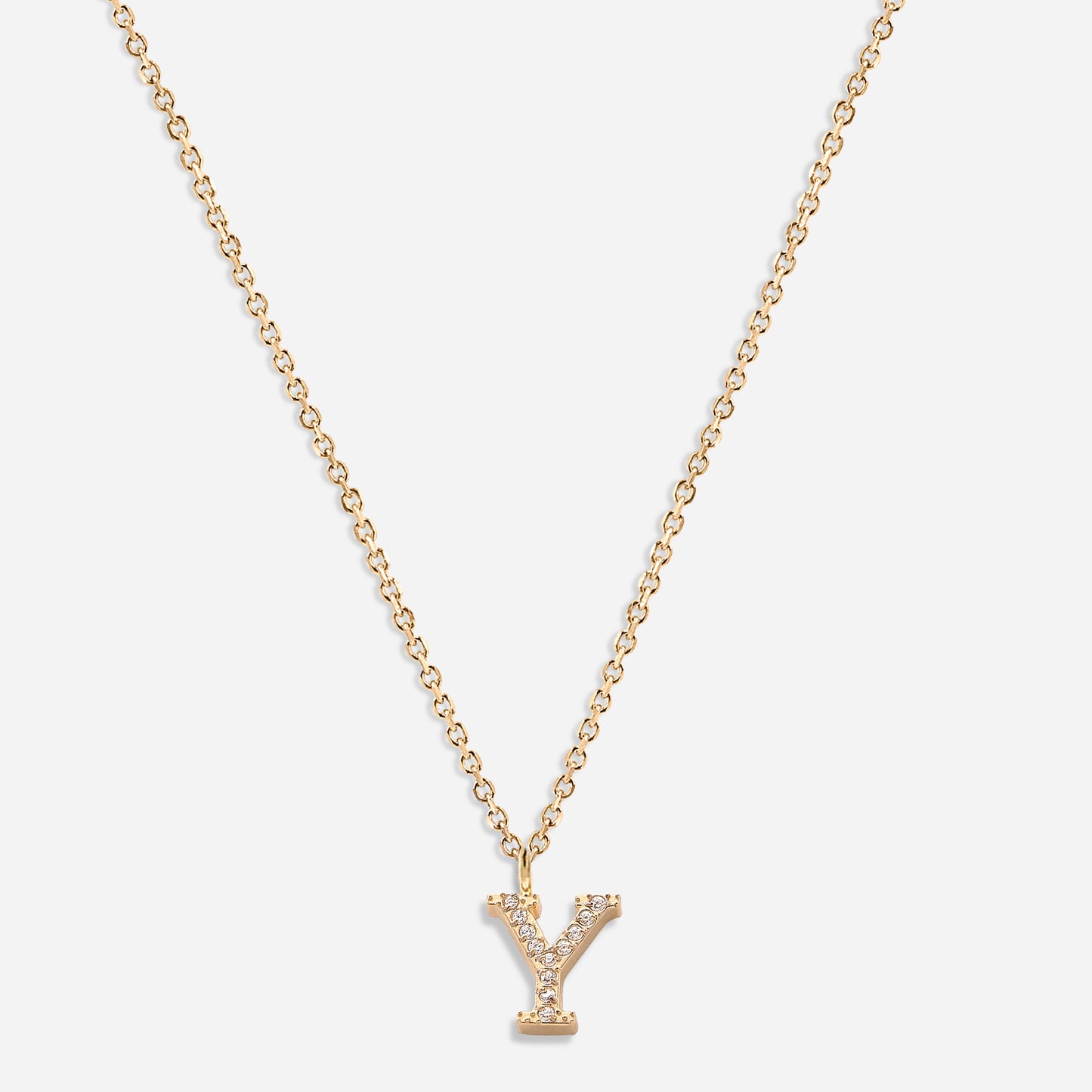 Iced Initial Necklace (18k Gold Plated)