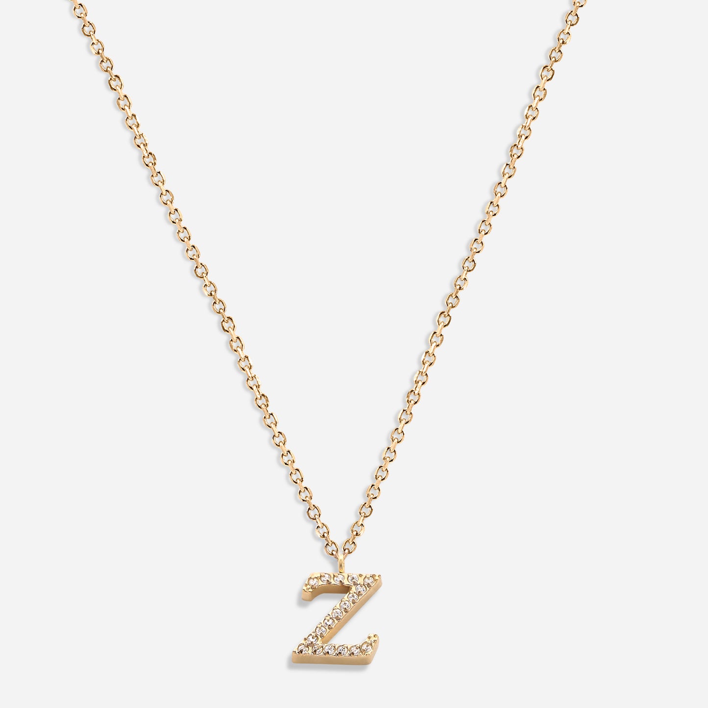 Iced Initial Necklace (18k Gold Plated)