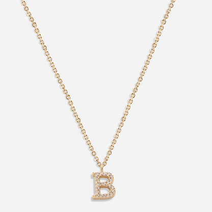 Iced Initial Necklace (18k Gold Plated)