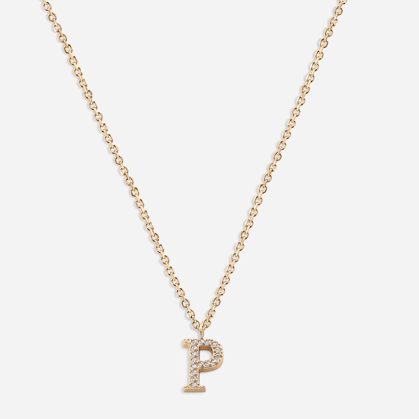 Iced Initial Necklace (18k Gold Plated)