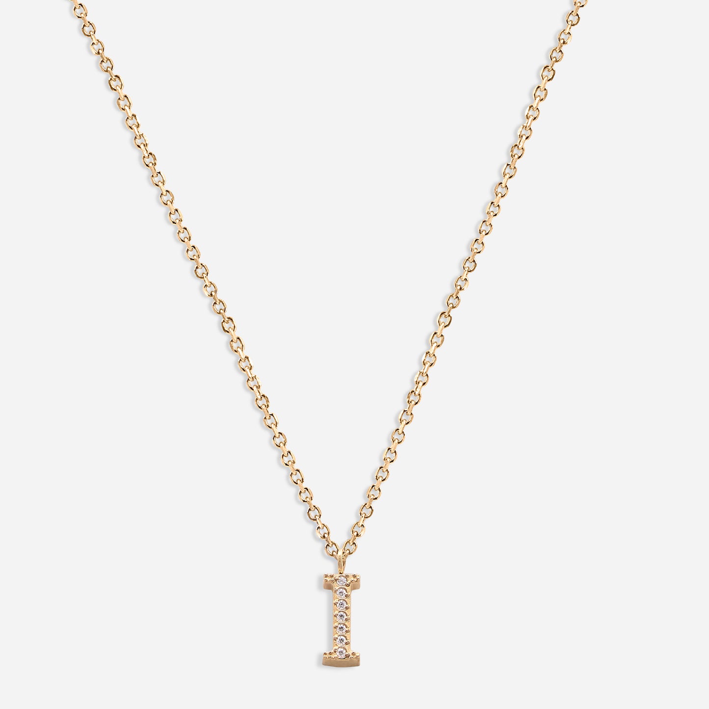 Iced Initial Necklace (18k Gold Plated)