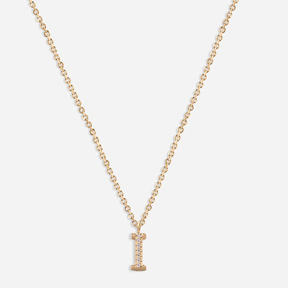 Iced Initial Necklace (18k Gold Plated)