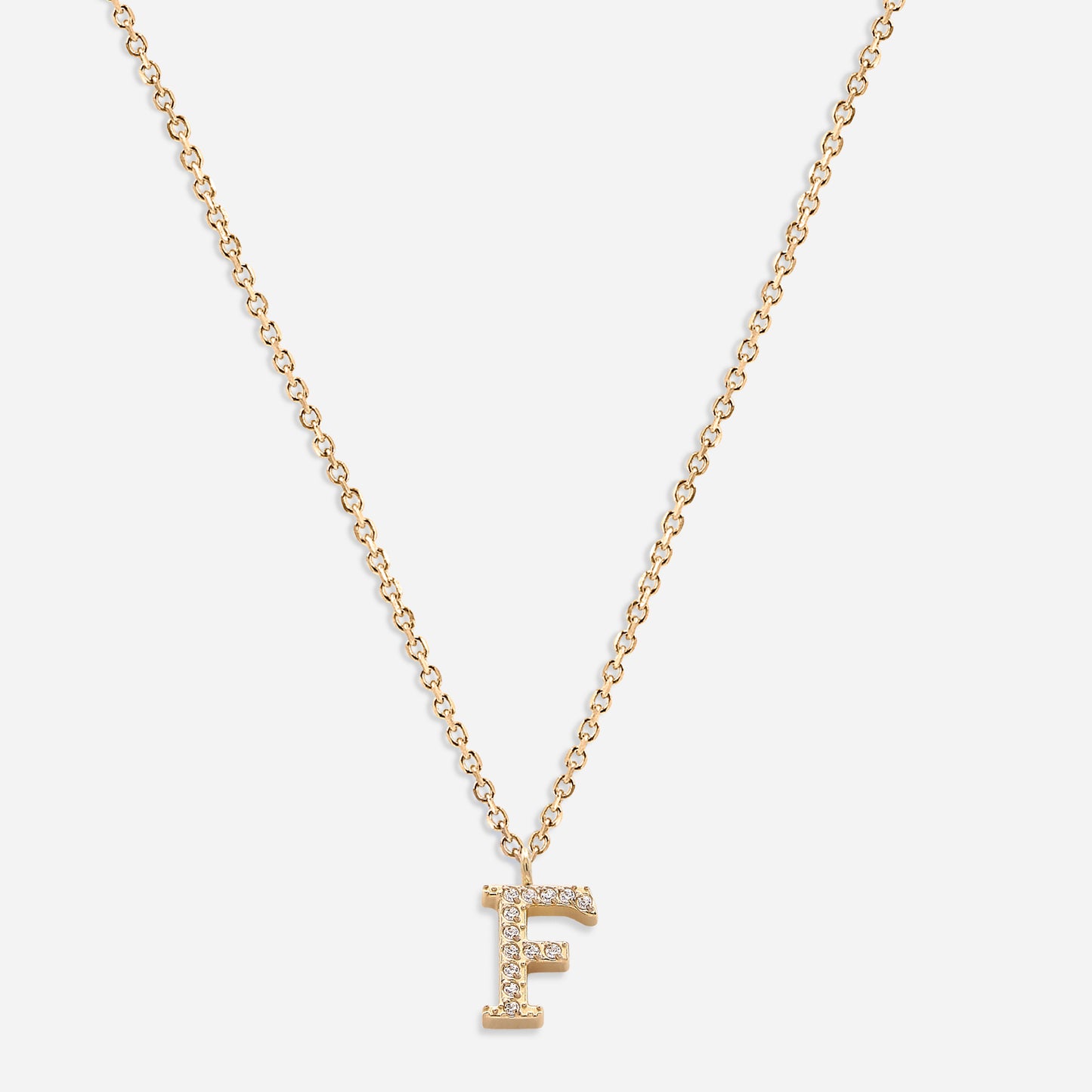 Iced Initial Necklace (18k Gold Plated)