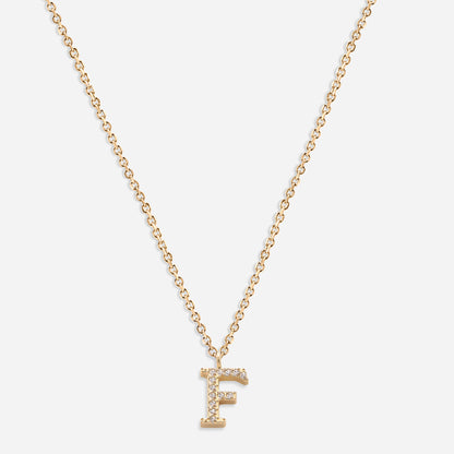 Iced Initial Necklace (18k Gold Plated)