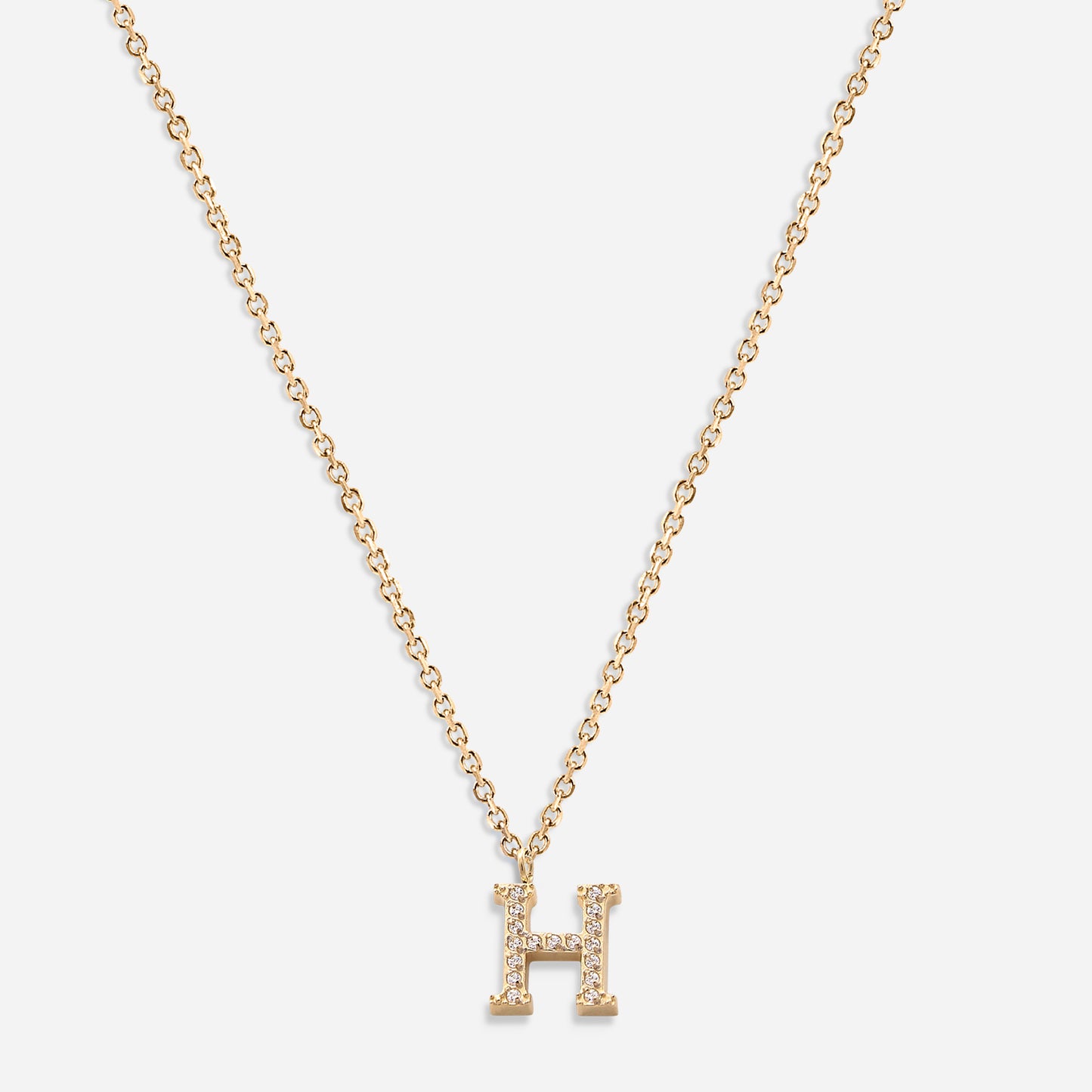 Iced Initial Necklace (18k Gold Plated)