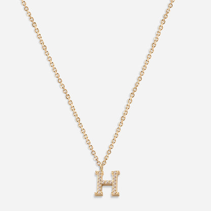 Iced Initial Necklace (18k Gold Plated)