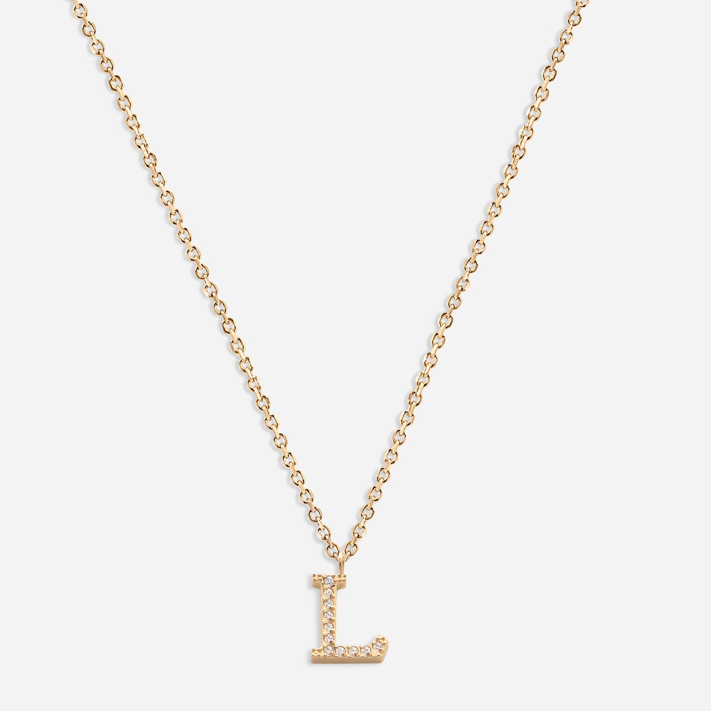 Iced Initial Necklace (18k Gold Plated)