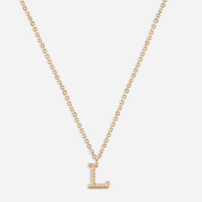 Iced Initial Necklace (18k Gold Plated)