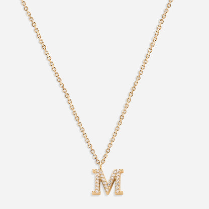 Iced Initial Necklace (18k Gold Plated)