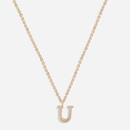 Iced Initial Necklace (18k Gold Plated)