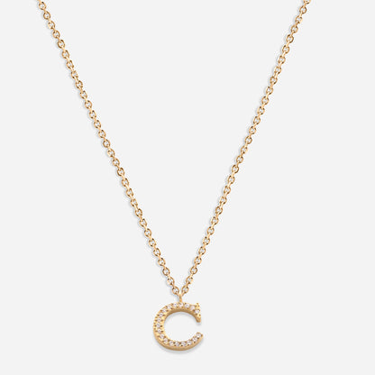 Iced Initial Necklace (18k Gold Plated)