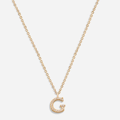 Iced Initial Necklace (18k Gold Plated)