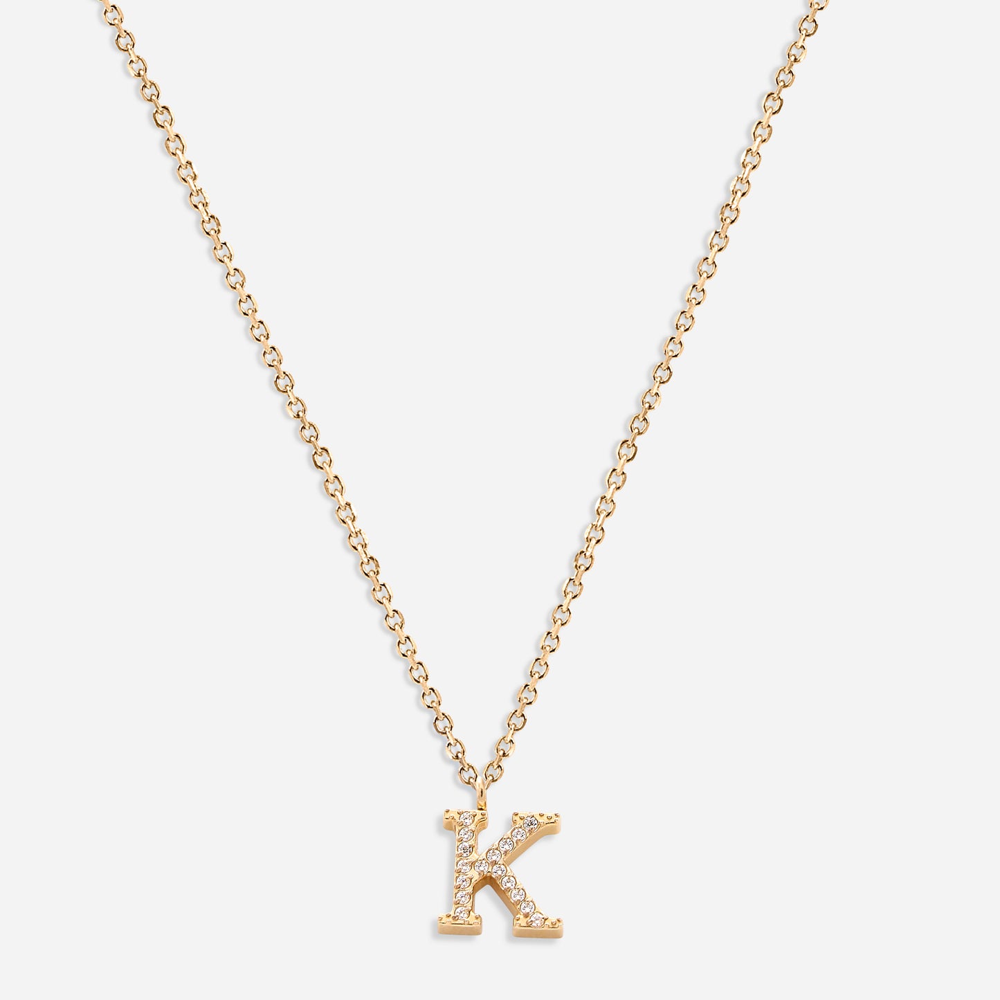 Iced Initial Necklace (18k Gold Plated)