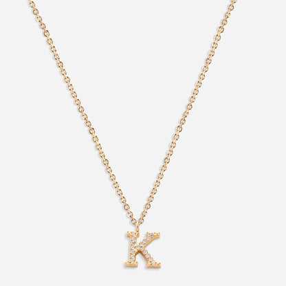 Iced Initial Necklace (18k Gold Plated)